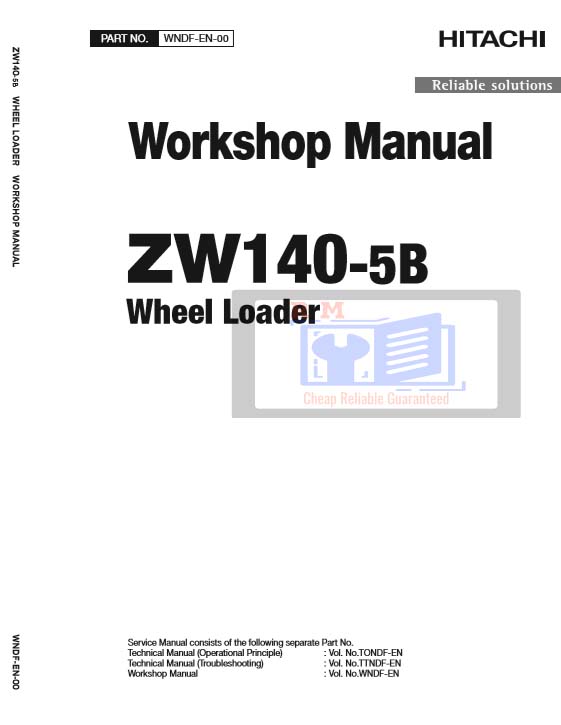 Hitachi ZW 140-5B Wheel Loader Workshop Manual and Diagrams - Image 2