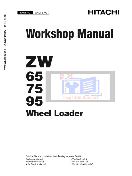Hitachi ZW 65, Hitachi ZW 75, Hitachi ZW 95 Wheel Loader Workshop Manual and Diagrams - Image 2