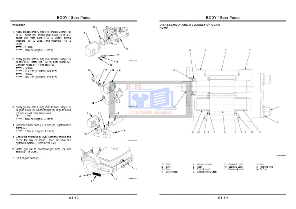 Hitachi ZW 65, Hitachi ZW 75, Hitachi ZW 95 Wheel Loader Workshop Manual and Diagrams - Image 3