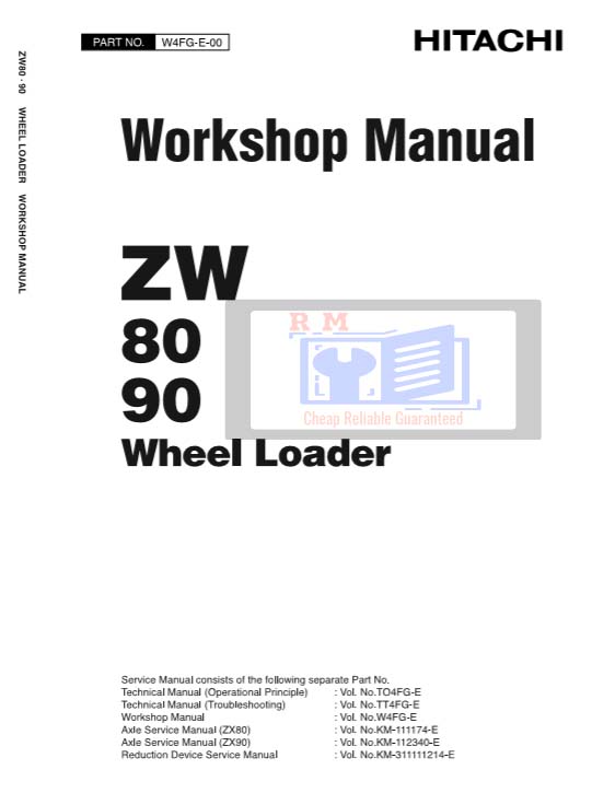 Hitachi ZW 80, Hitachi ZW 90 Wheel Loader Workshop Manual and Diagrams - Image 2