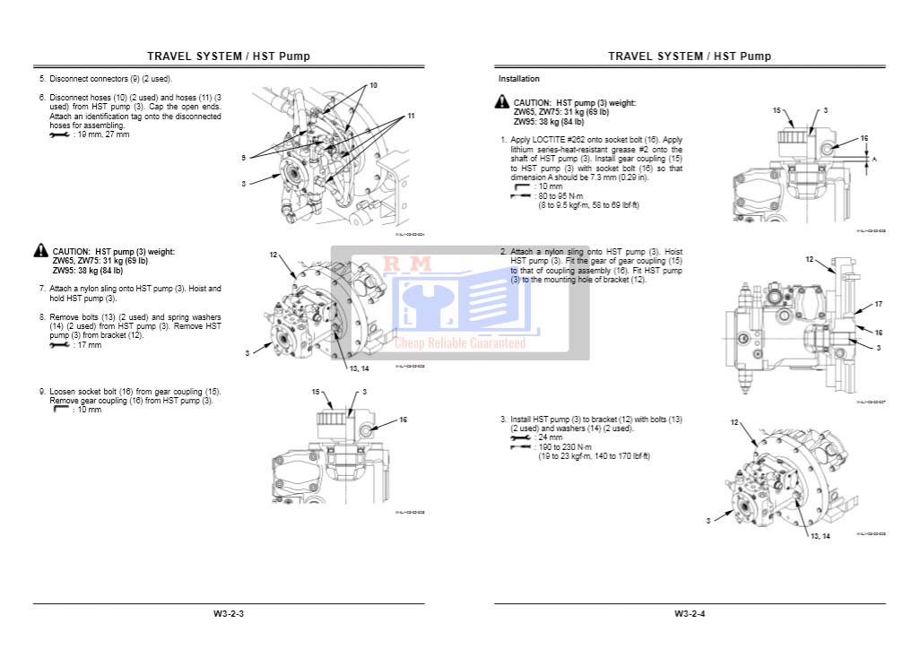 Hitachi ZW 65, Hitachi ZW 75, Hitachi ZW 95 Wheel Loader Workshop Manual and Diagrams - Image 4