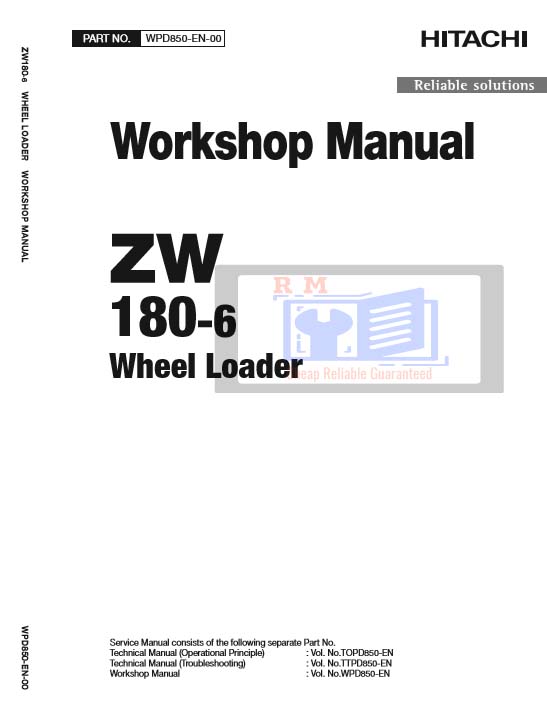 Hitachi ZW180-6, Hitachi ZW180PL-6 Wheel Loader Workshop Manual - Image 2
