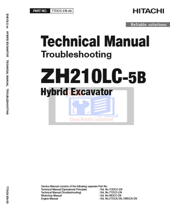 Hitachi ZH210LC-5B Hybrid Excavator Technical Troubleshooting Manual - Image 2