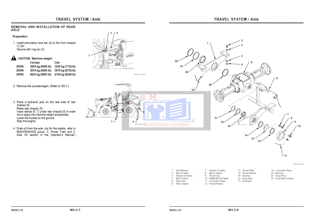 Hitachi ZW 30, Hitachi ZW 40, Hitachi ZW 50 Wheel Loader Workshop Manual - Image 5