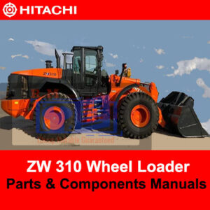 Parts manual for Hitachi ZW310 Wheel Loader, showcasing diagrams and components for maintenance and repair