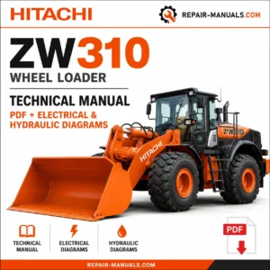 Hitachi ZW310 Wheel Loader Technical Manual PDF Electrical and Hydraulic Diagrams