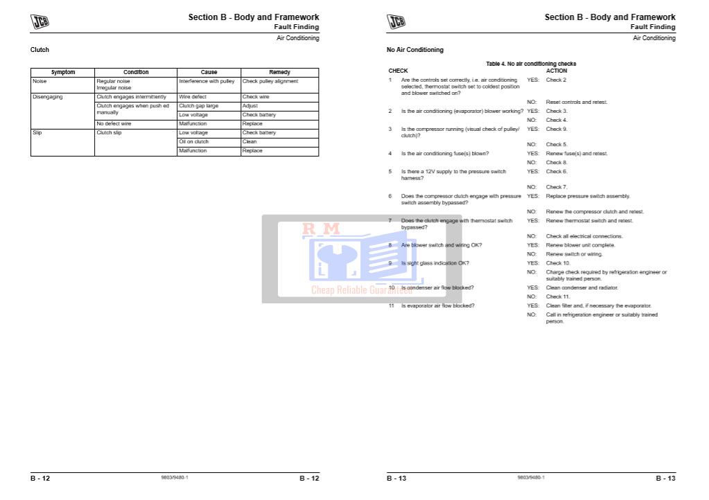 jcb tractor service manual