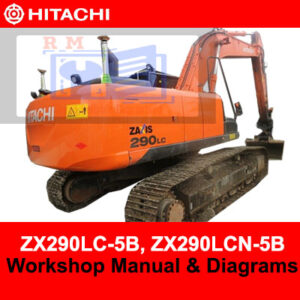 Workshop manual for Hitachi ZX290LC-5B and ZX290LCN-5B, including detailed diagrams for operational guidance and repairs