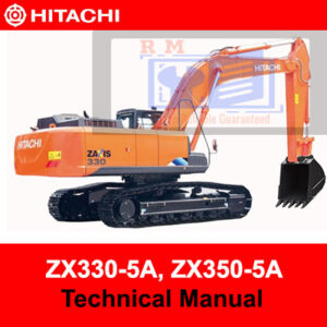 the Hitachi ZX330-5A and ZX350-5A technical manual, displaying key features and maintenance instructions
