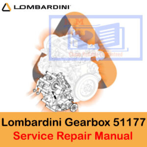 Lombardini Gearbox 51177 service repair manual cover featuring technical illustrations and detailed instructions