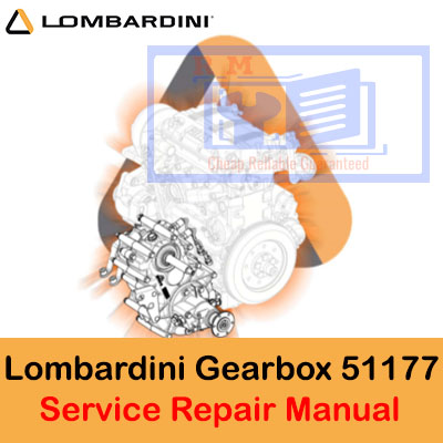 Lombardini Gearbox 51177 service repair manual cover featuring technical illustrations and detailed instructions