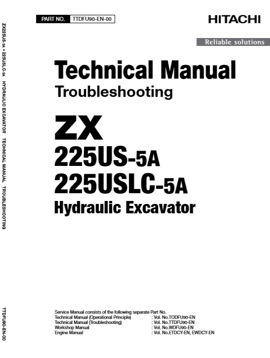 Hitachi ZX225US-5A, Hitachi ZX225USLC-5A Technical Manuals - Image 2