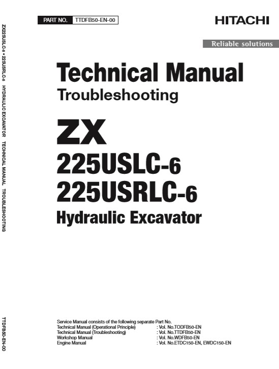 Hitachi ZX225USLC-6, Hitachi ZX225USRLC-6 Technical Manuals - Image 2