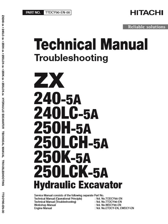 Hitachi ZX240-5A, Hitachi ZX250-5A Series Technical Manuals - Image 2