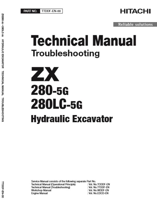 Hitachi ZX280-5G, Hitachi ZX280LC-5G Technical Manuals - Image 2