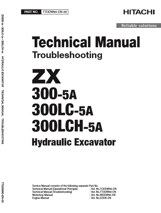 Hitachi ZX300-5A, Hitachi ZX300LC-5A, Hitachi ZX300LCH-5A Technical Manuals - Image 2