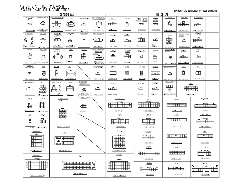 Hitachi ZX400R-3, Hitachi ZX400LCH-3 Electrical and Hydraulic Diagrams - Image 2
