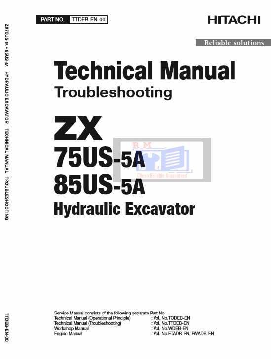 Hitachi ZX75US-5A, Hitachi ZX85US-5A Technical Manuals - Image 2