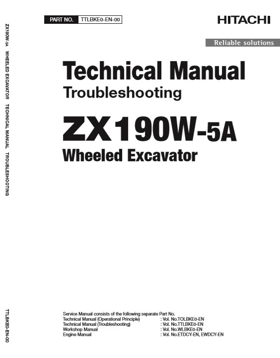 Hitachi ZX190W-5A Wheel Excavator Technical Manuals - Image 2