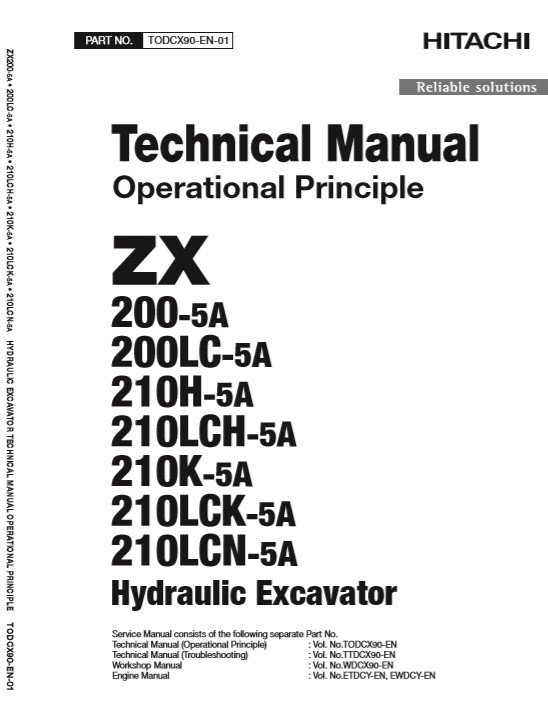 Hitachi ZX200-5A, Hitachi ZX210-5A Series Technical Manuals - Image 2