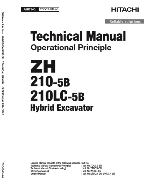 Hitachi ZX210-5B Series and Hitachi ZX240N-5B Technical Manuals - Image 3