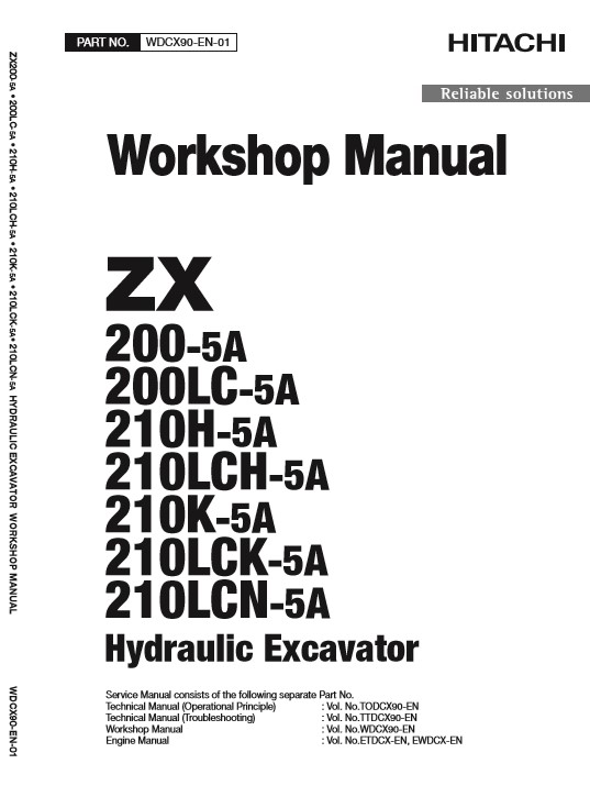 Hitachi ZX200-5A, Hitachi ZX210-5A Series Workshop Manual and Diagrams - Image 2