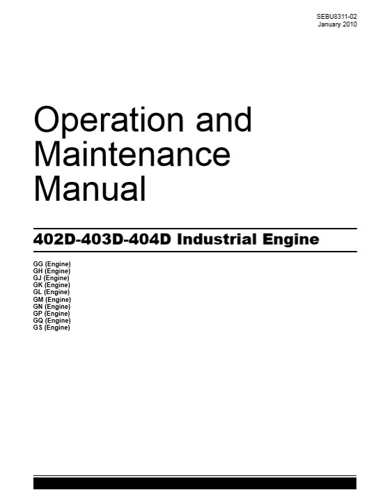 Perkins 402D , Perkins 403D , Perkins 404D Operation & Maintenance Manual - Image 2