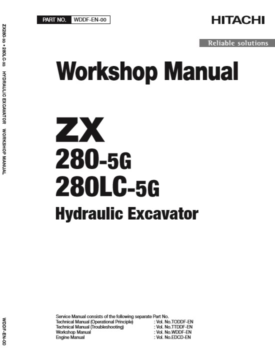 Hitachi ZX280-5G, Hitachi ZX280LC-5G Workshop Manual and Diagrams - Image 2