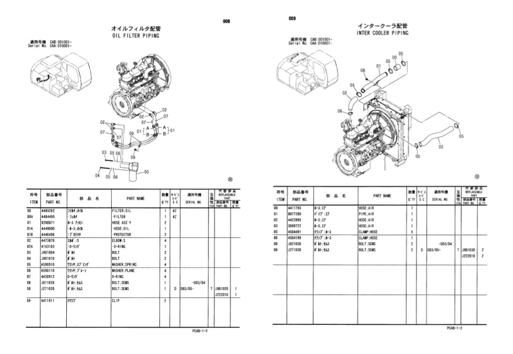 Hitachi Zaxis 130W Wheel Excavator Parts Catalog Manual - Image 4