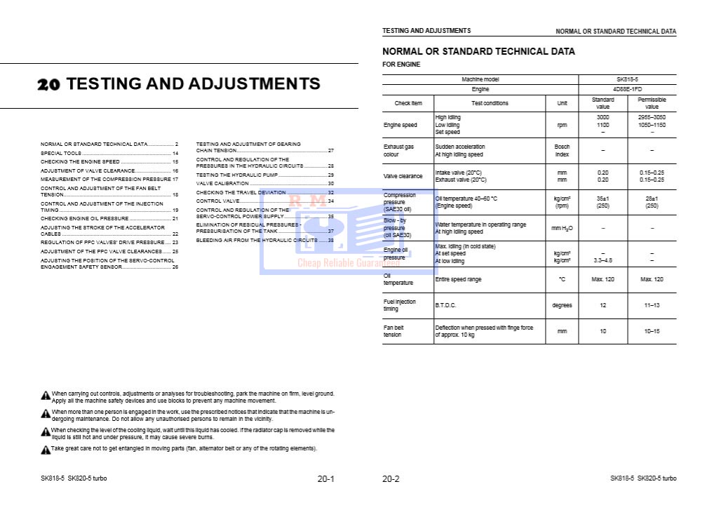 Komatsu SK818-5, Komatsu SK820-5 Turbo, Skid Steer Loader Workshop Manual - Image 4