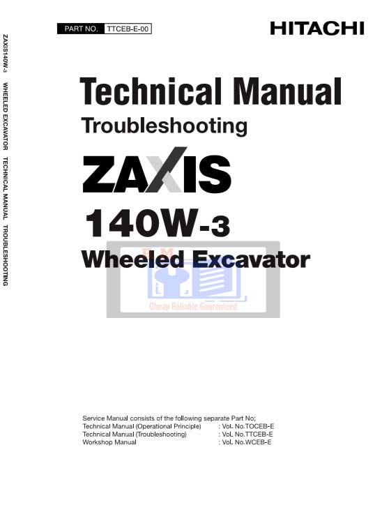 Hitachi ZX140W-3 Wheel Excavator Technical Manuals - Image 2