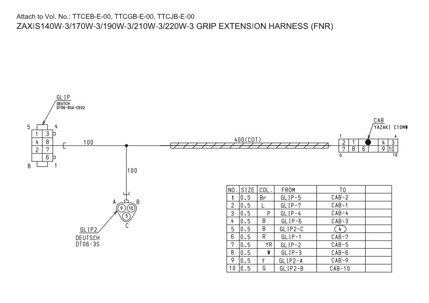 Hitachi ZX170W-3, Hitachi ZX190W-3 Electrical Harness Diagrams - Image 3