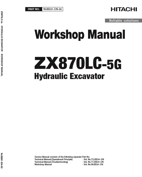 Hitachi ZX870LC-5G Excavator Workshop Manual - Image 2