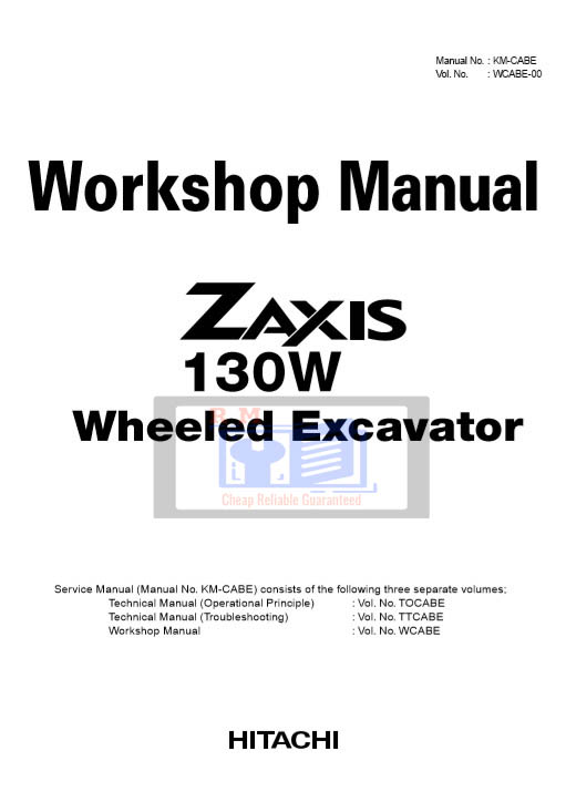 Hitachi Zaxis 130W Wheel Excavator Workshop Manual - Image 2
