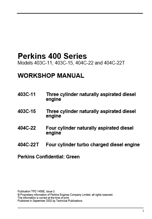 Perkins 403C-11, Perkins 403C-15, Perkins 404C-22, Perkins 404C-22T Workshop Manual - Image 2