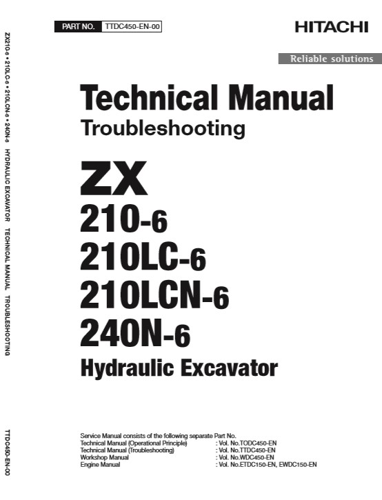 Hitachi ZX210-6 Series and Hitachi ZX240N-6 Technical Manuals - Image 2