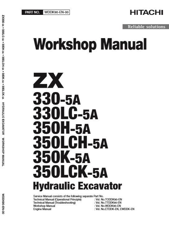 Hitachi ZX330-5A, Hitachi ZX350-5A Series Workshop Manual and Diagrams - Image 2