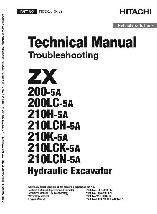 Hitachi ZX200-5A, Hitachi ZX210-5A Series Technical Manuals - Image 3