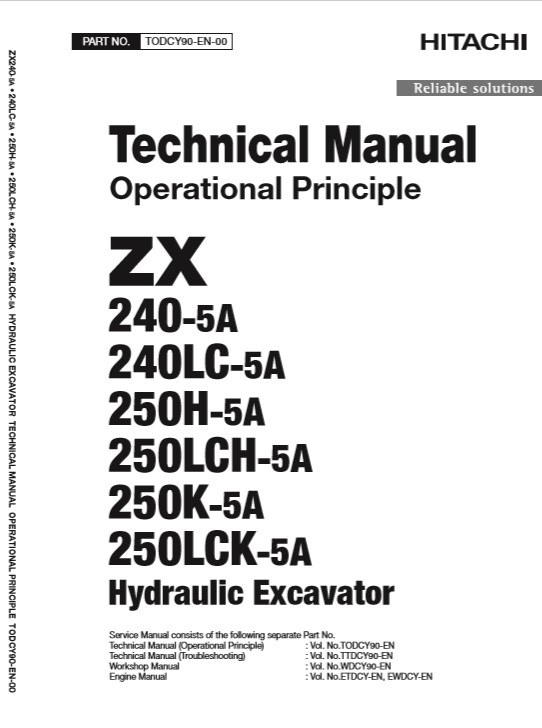 Hitachi ZX240-5A, Hitachi ZX250-5A Series Technical Manuals - Image 3