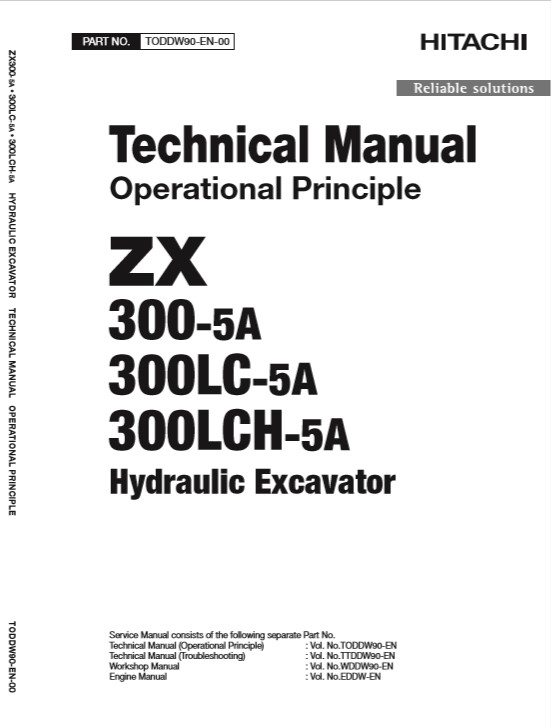 Hitachi ZX300-5A, Hitachi ZX300LC-5A, Hitachi ZX300LCH-5A Technical Manuals - Image 3