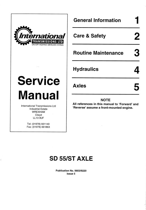JCB SD 55 & ST Axle Service Repair Manual - Image 2