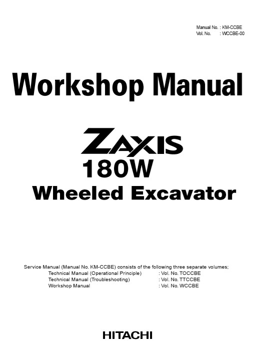 Hitachi Zaxis ZX180W Wheel Excavator Workshop Manual and Diagrams - Image 2