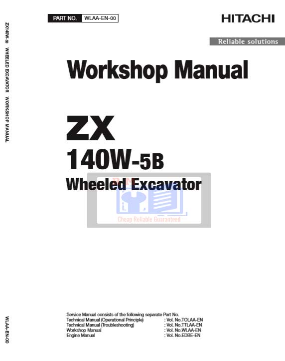 Hitachi ZX140W-5B Wheel Excavator Workshop Manual - Image 2