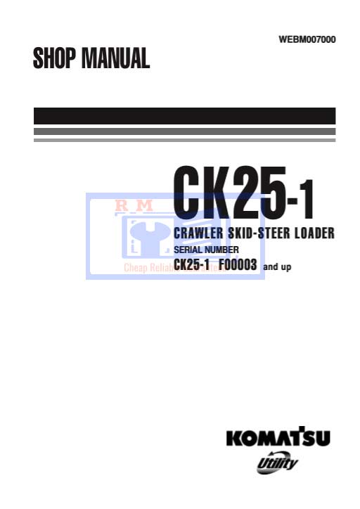 Komatsu CK25-1 Crawler Skid Steer Loader Workshop Manual - Image 2
