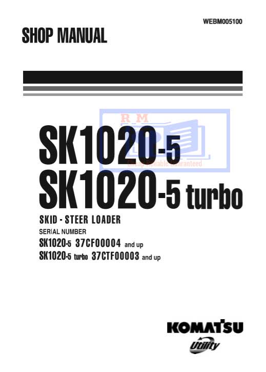 Komatsu SK1020-5, Komatsu SK1020-5 Turbo, Skid Steer Loader Workshop Manual - Image 2