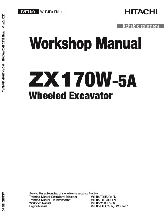 Hitachi ZX170W-5A Wheel Excavator Workshop Manual and Diagrams - Image 2