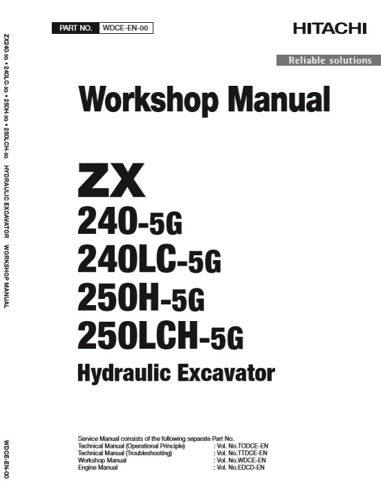 Hitachi ZX240-5G, Hitachi ZX250-5G Series Workshop Manual and Diagrams - Image 2