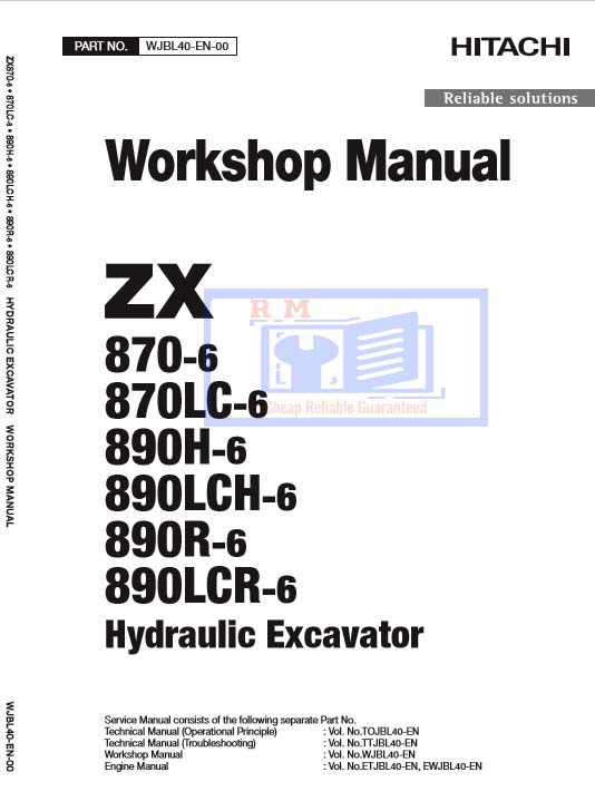 Hitachi ZX870-6, Hitachi ZX890-6 Series Workshop Manual - Image 2