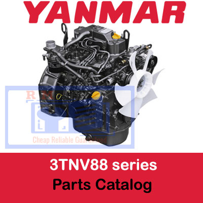 Yanmar 3TNV88 Series Engine Parts Catalog, displaying parts and technical information for the engine series
