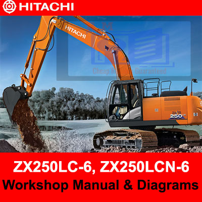 Workshop manual for Hitachi ZX250LC-6 and ZX250LCN-6, including diagrams for effective maintenance and troubleshooting